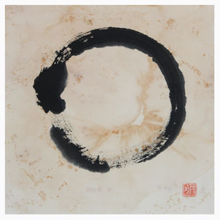 Buy black and white original Zen Circle, Enso Art, Zen Enso Print