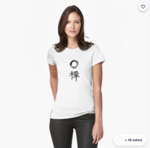 Enso Circle Shirt, Japanese Buddhist Zen Kanji Calligraphy