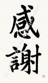 Japanese Calligraphy Gratitude Kanji  'Kansha'