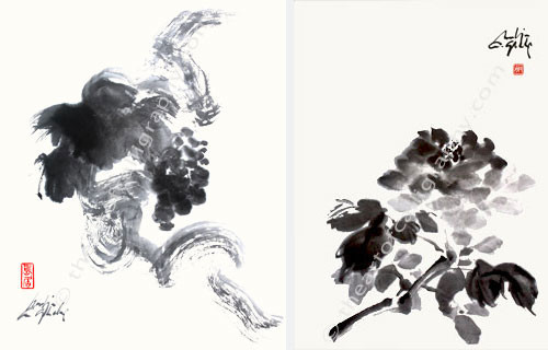 Sumi-e prints, Ink Wash Painting prints, Chinese Brush Paintings, Watercolors on Rice Paper Prints, Japanese Brush Paintings Prints